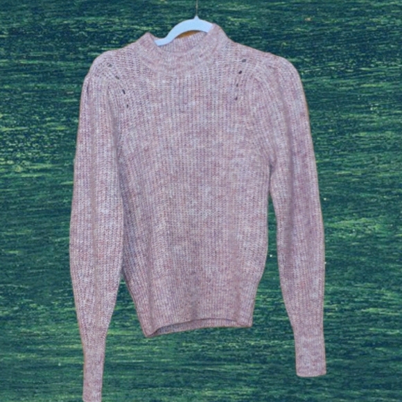 Super Soft Pink Marled Cableknit Sweater XS NWT